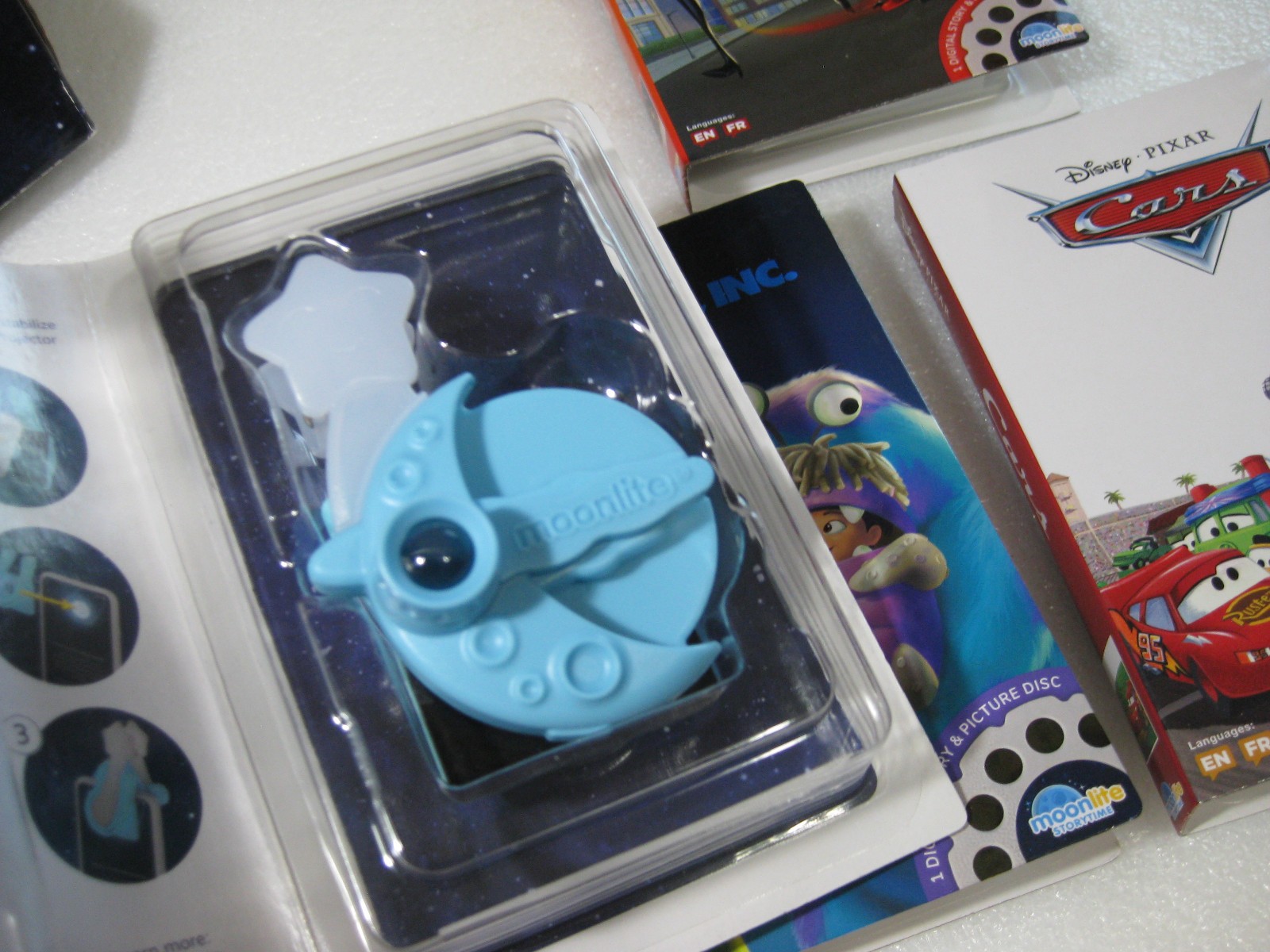 Disney Pixar Moonlite Story Time Projector & Movie Lot Of 5 Disk Sets In Cases