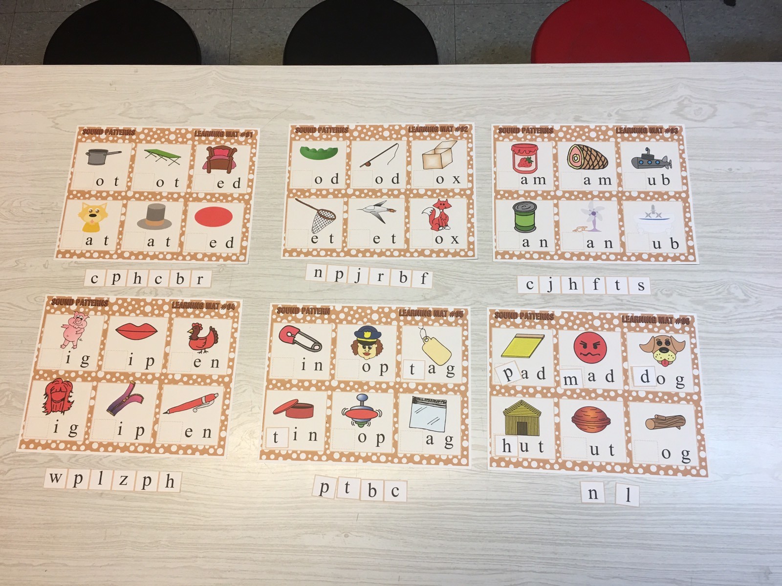 Sound Patterns – Set of 6 Learning Mats and 36 Cards – Laminated Activity