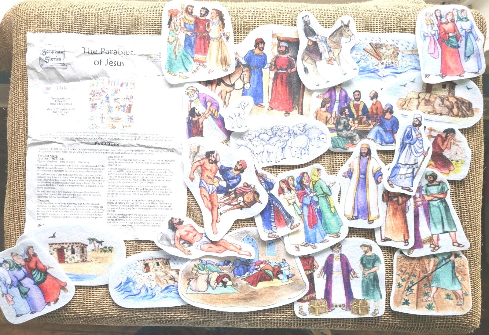 Scripture Stories Story Time 25pc Felts The Parables Of Jesus Complete Set