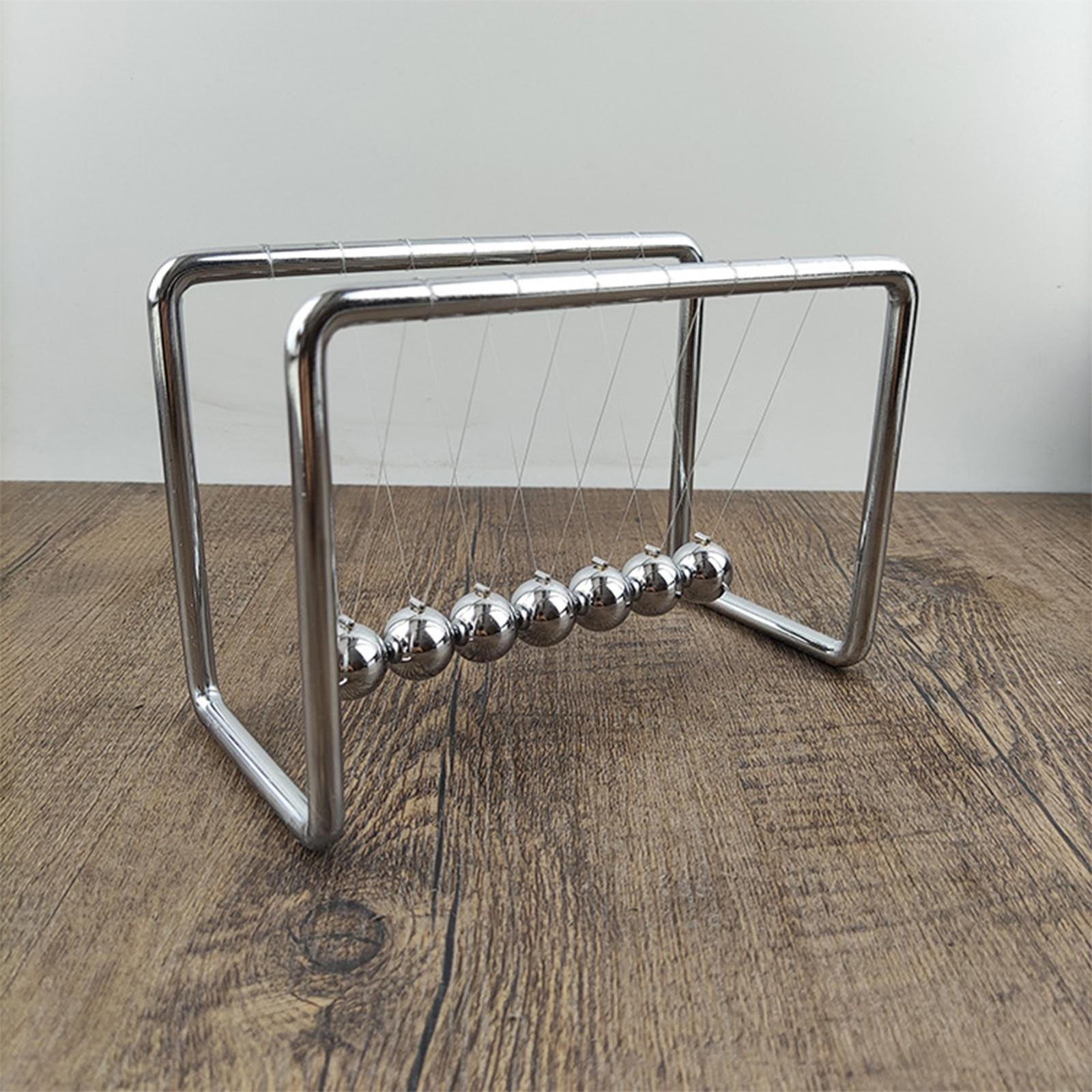 Grey Newtons Cradle Steel Balance Balls Physics Science Pendulum Desk Accessory
