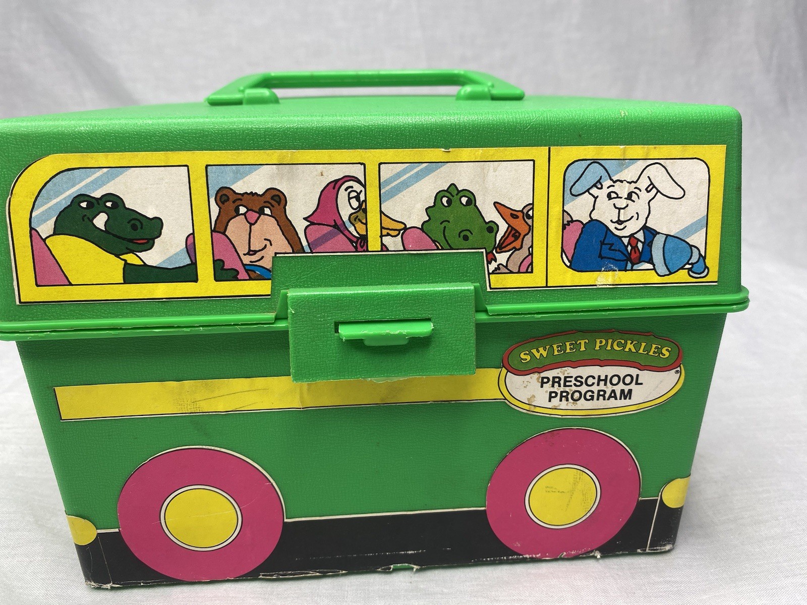 Vintage Sweet Pickles Preschool Program Learning Case Activity Bus w/ Cards