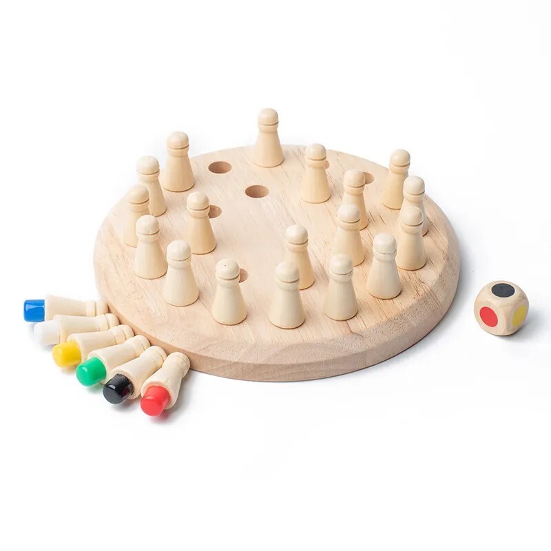 Wooden Memory Match Stick Chess Color Game Board Puzzle Kids Educational New Toy