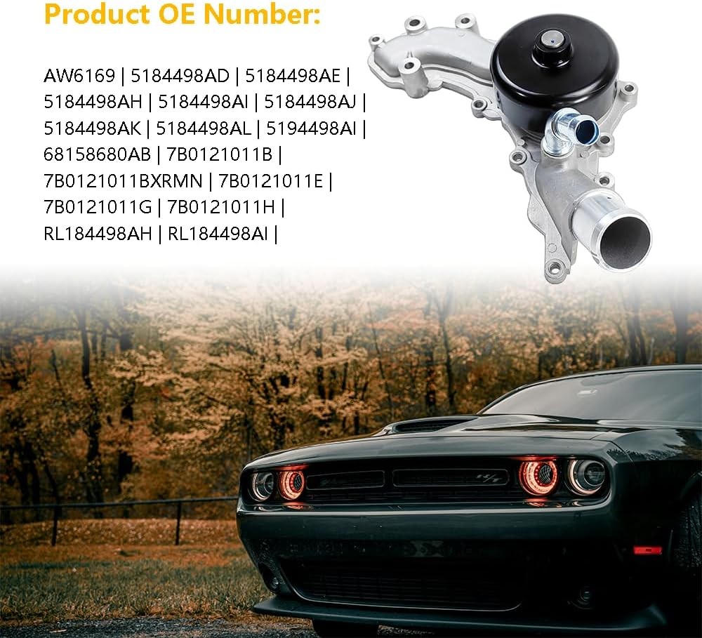 AW6169 Water Pump w/Gasket | Fit for Chrysler 200 300 Town&Country, Dodge Avenge