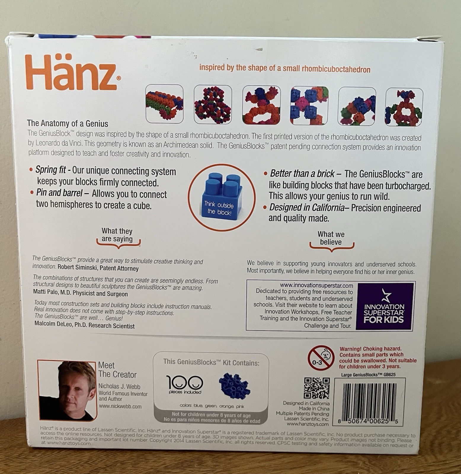 Hanz Genius Blocks 100 Pieces New Open Box