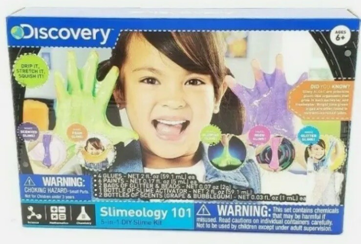 Discovery Slimeology 101 Drip It Stretch It Squish It 5 in 1 DIY Kit ~New