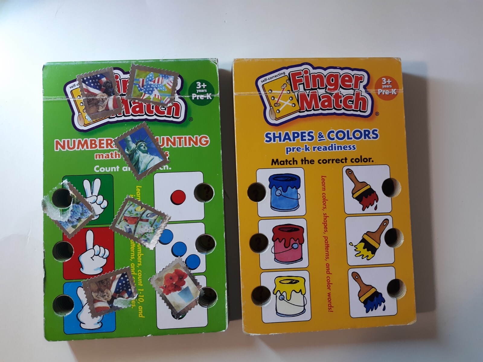 Learning Wrap-ups Pre-K Finger Match Shapes and Colors & Count and Match books