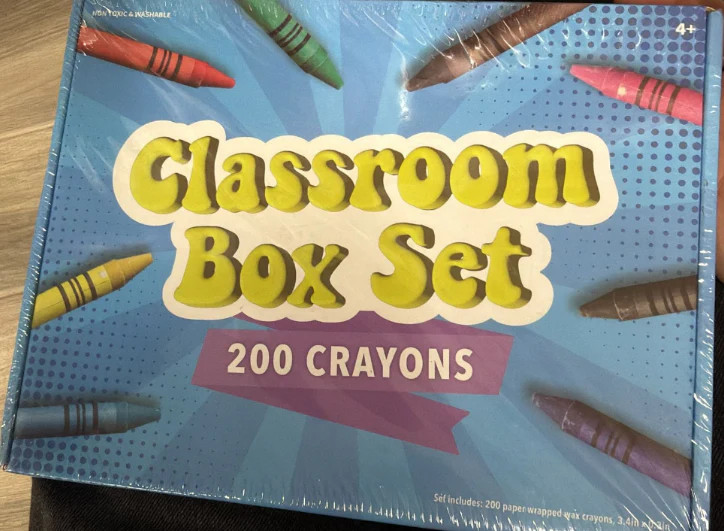 Classroom Crayons Box Set – 200 Count Washable, Non-Toxic Wax Crayons