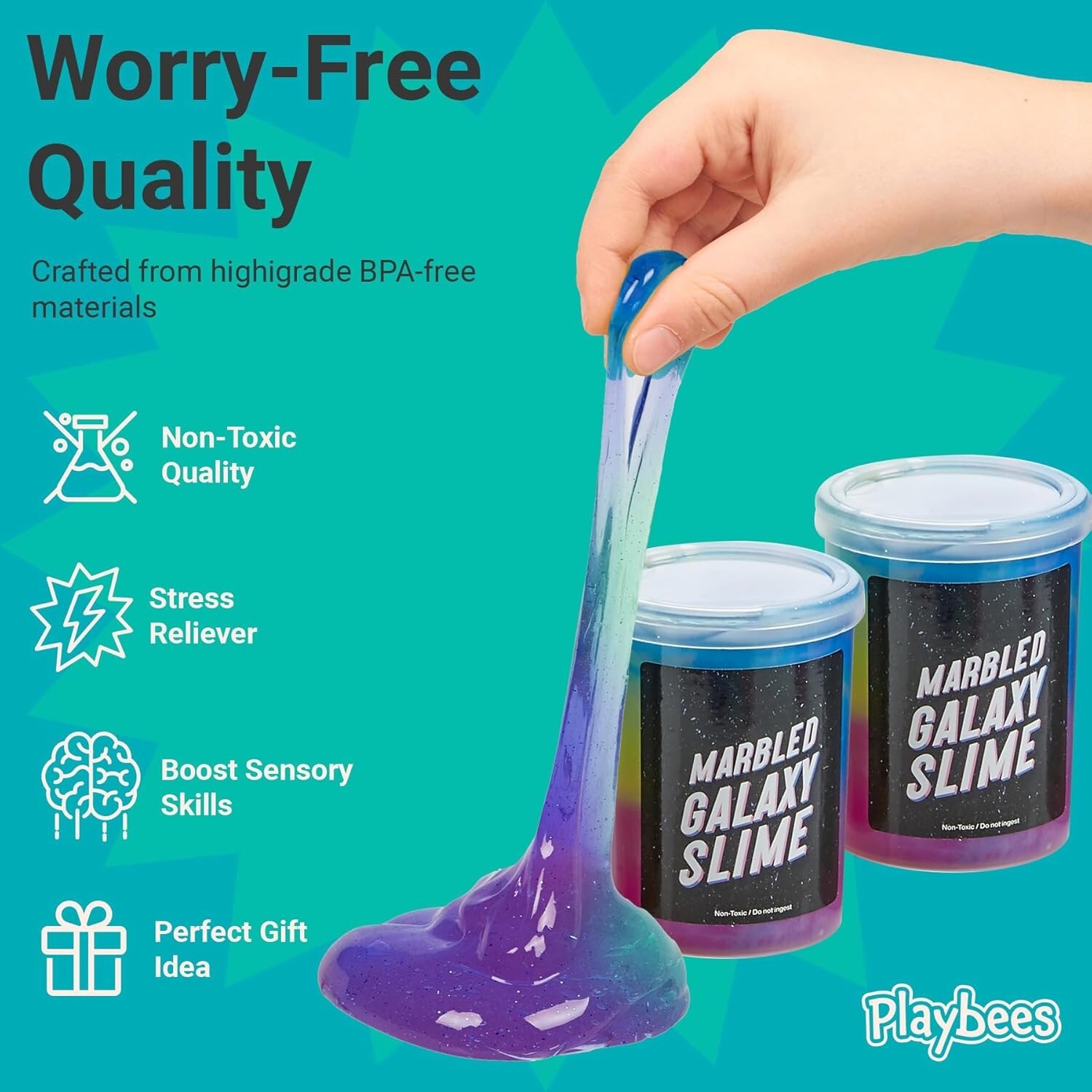 Marbled Galaxy Slime – 12 Pack – Cosmic Galaxy Gooey Unicorn Fidget Kit
