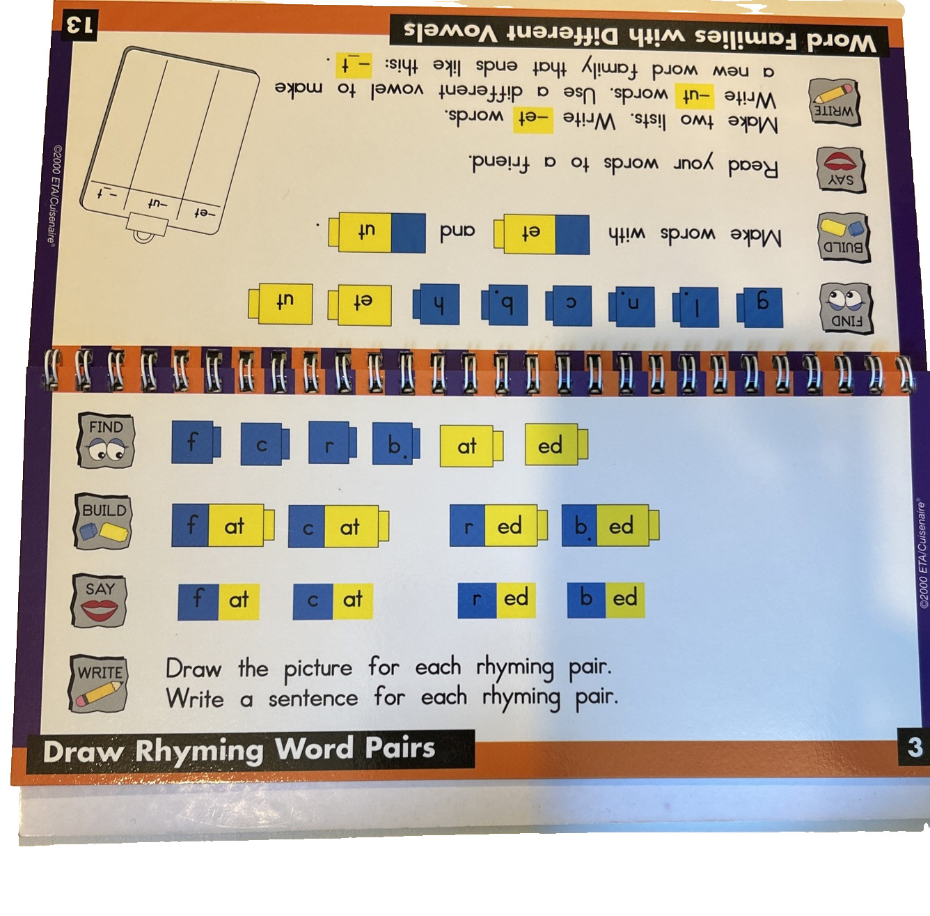 ETA Cuisenaire Reading Rods Short Vowel Word Family & 2 Letter Trays