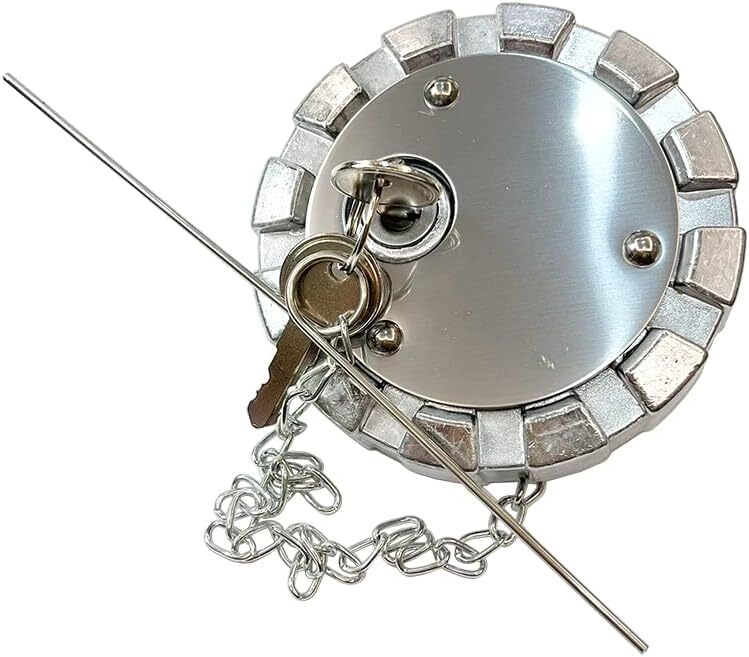 Locking Diesel Fuel Gas Cap With 2 Keys | 3.5″ Female Thread Fitting 5.5 TPI