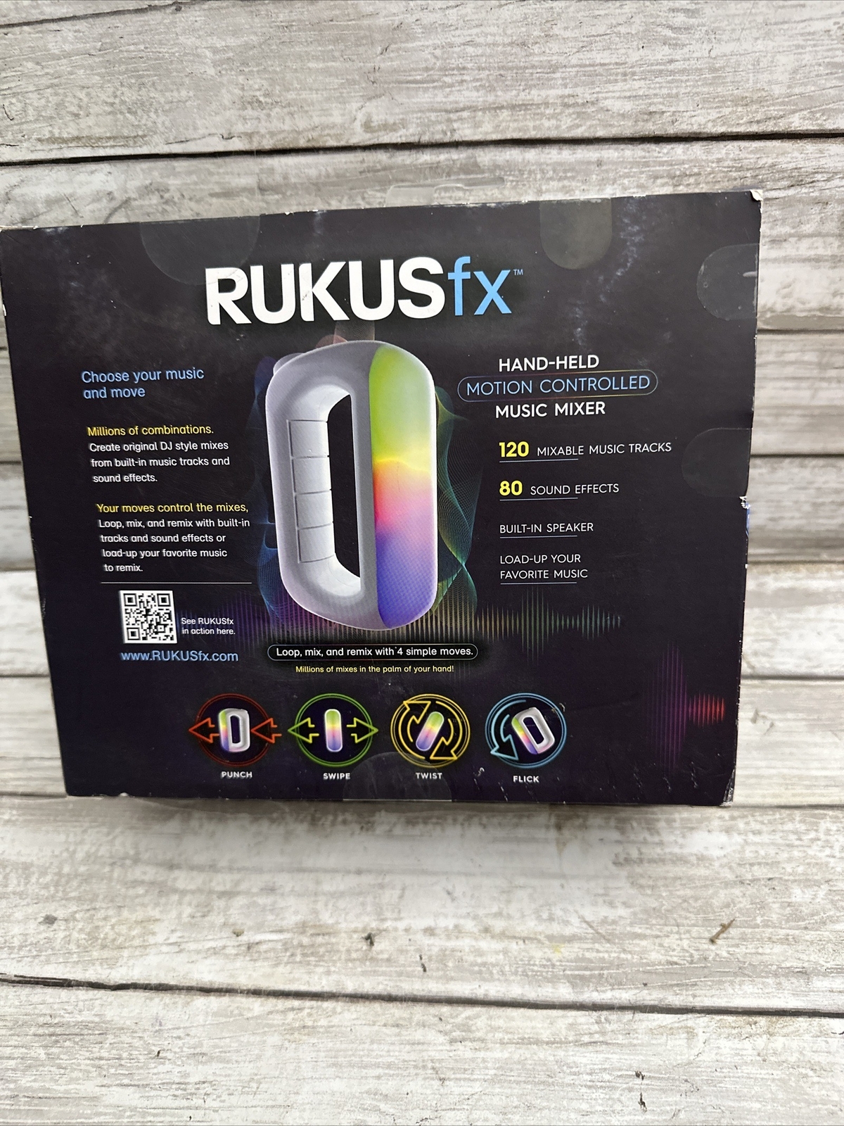 New RUKUSfx Motion Controlled Music Mixer 120 Tracks 80 Sound Effects Just Play