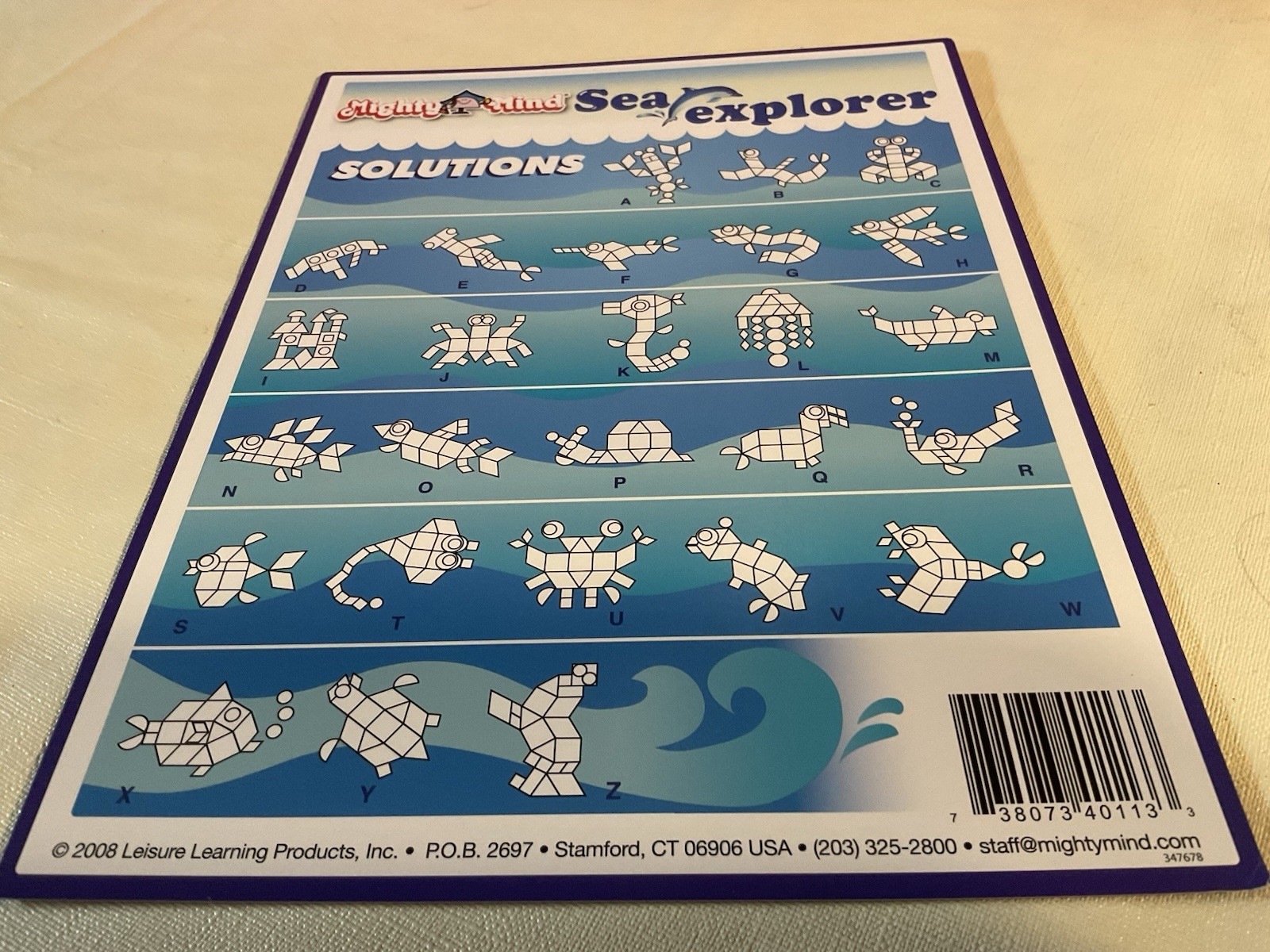 2008 LEISURE LEARNING MAGNETIC MIGHTY MIND SEA EXPLORER TILES & PATTERN CARDS
