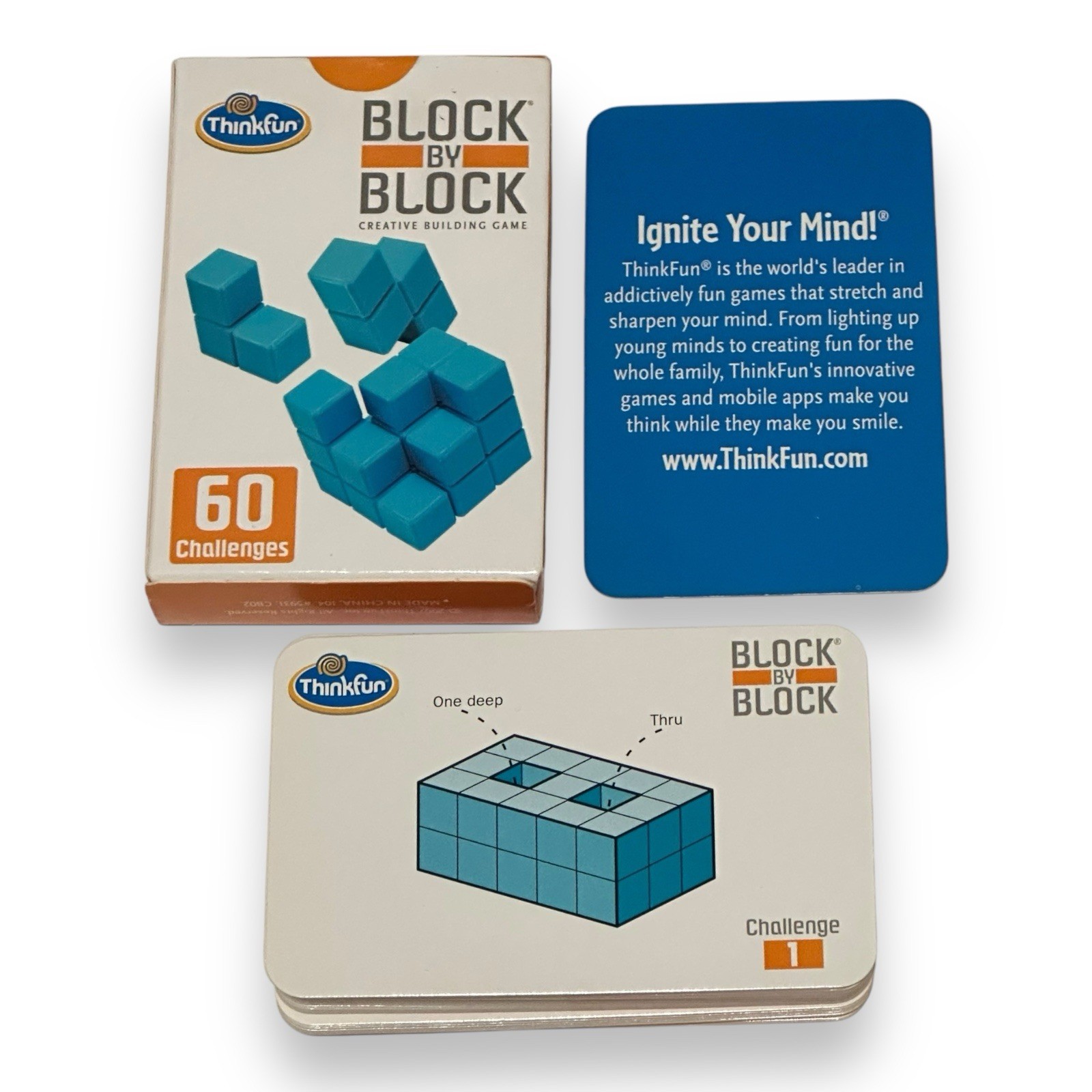 Block by Block Challenge Cards 60 Creative 3D Building 2007 Thinkfun Cards Only