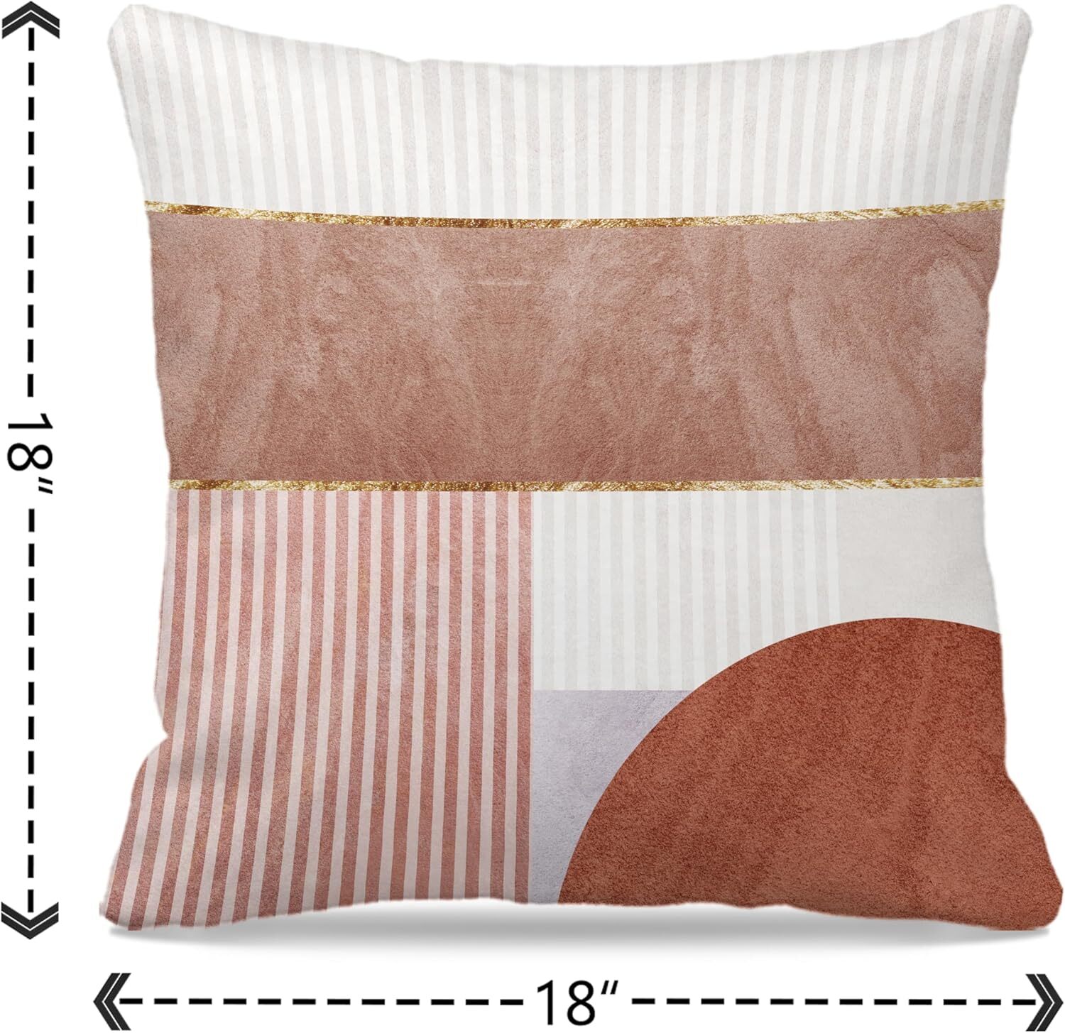 Nogrit Boho Pillow Covers 18×18, Abstract Neutral Beige and Rose, Mid Century