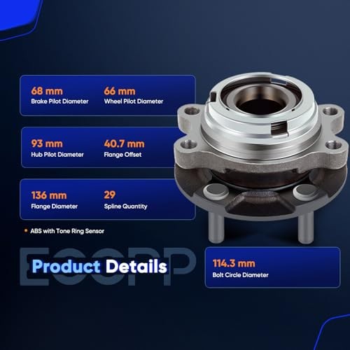 ECCPP 513294 New Brand Front Wheel Hub Bearing Assembly 2007 2008 2009 2010 2011