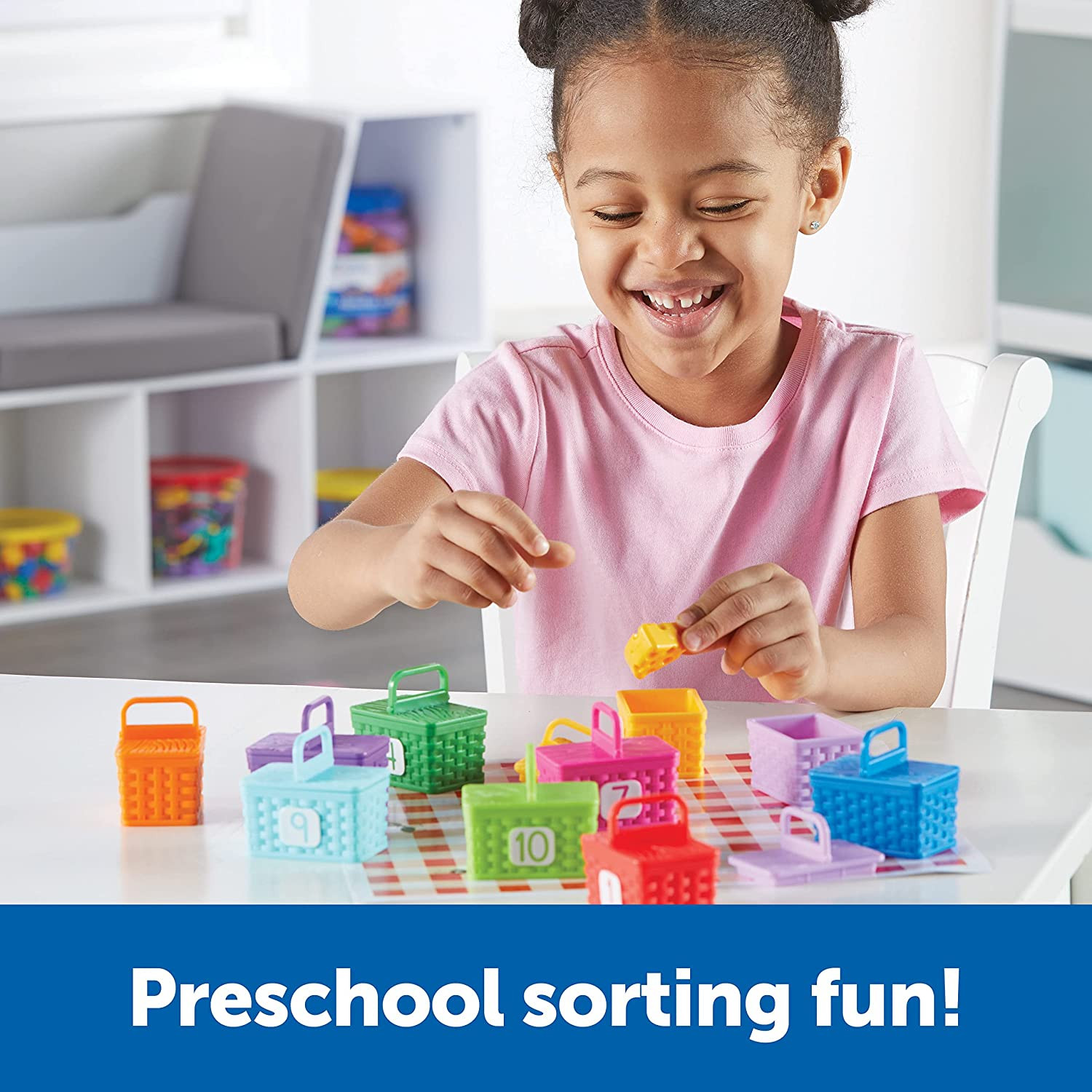 Sorting Surprise Picnic Baskets, Toddler Sorting & Matching Skills Toy, Fine Mot