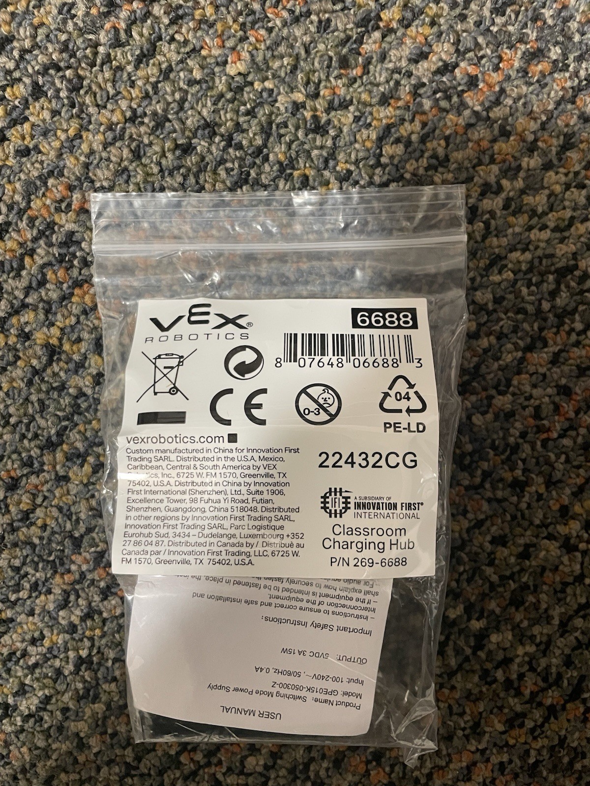 Vex Robotics Classroom USB Charger 6688 (1-Port, 15W) Includes USB Multi Cable