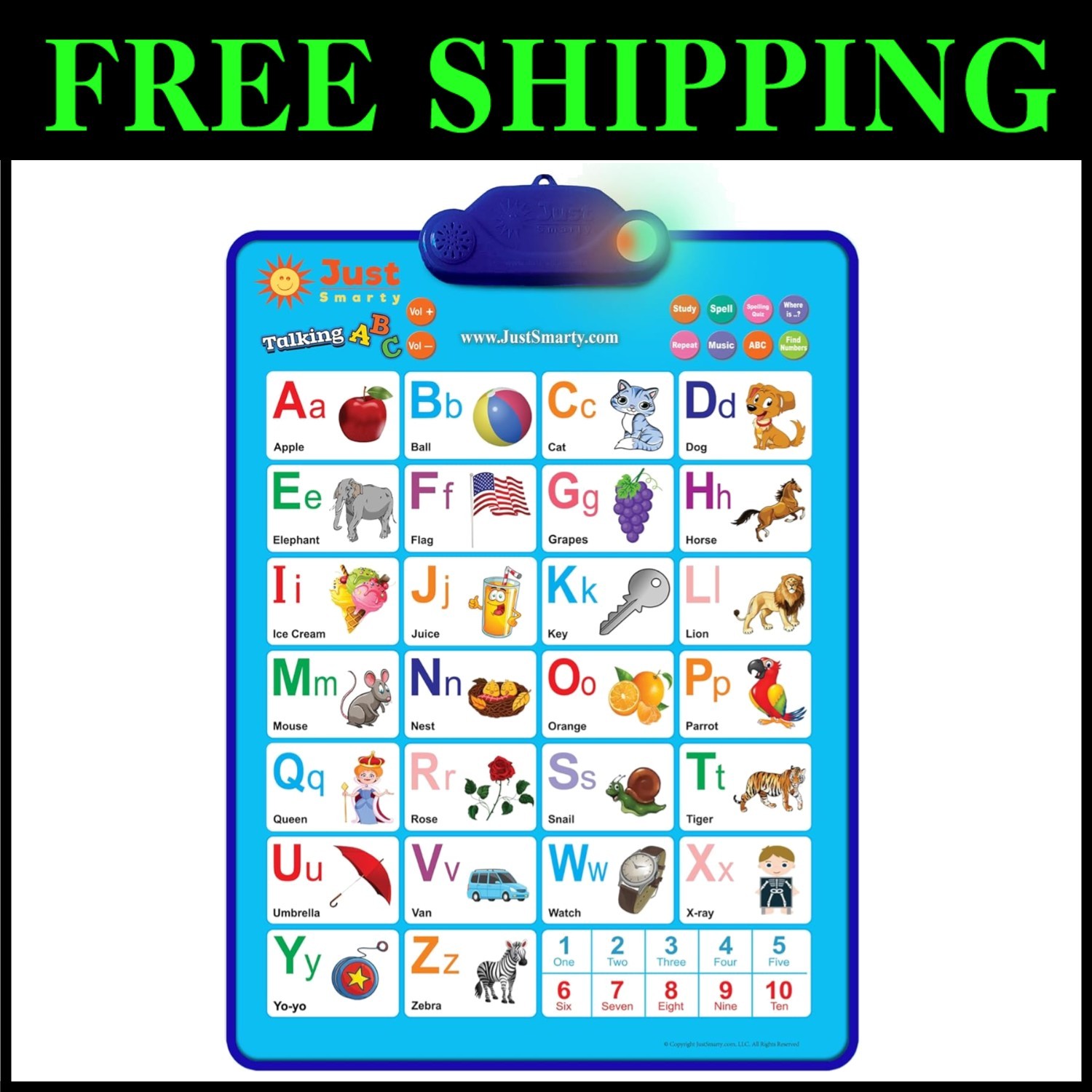 Interactive Alphabet Wall Chart with Talking ABCs & 123s**/-^