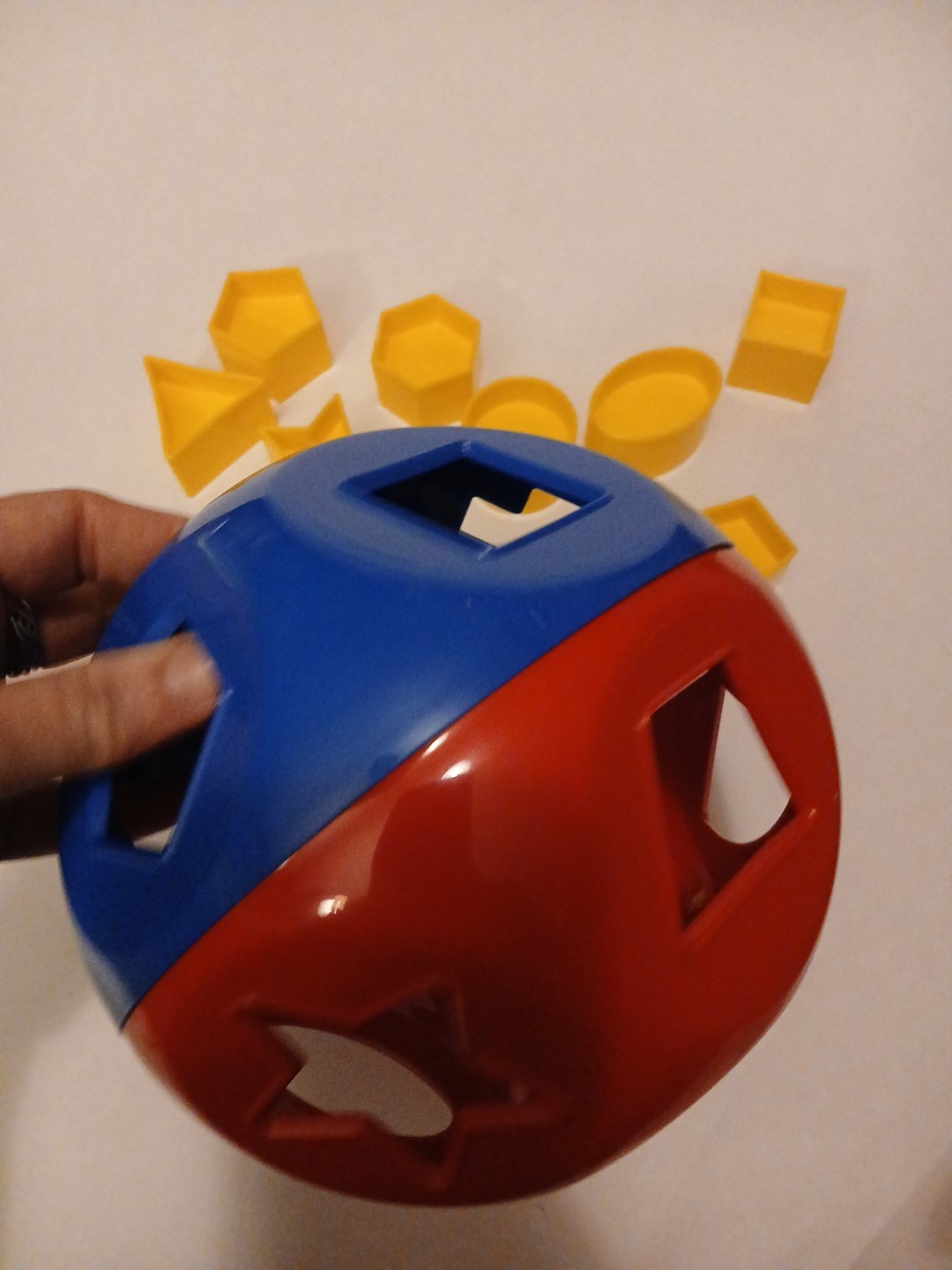 [COL] 1960’s Tupperware SHAPE-O-BALL Educational Toy x 10 Puzzle Blocks Complete