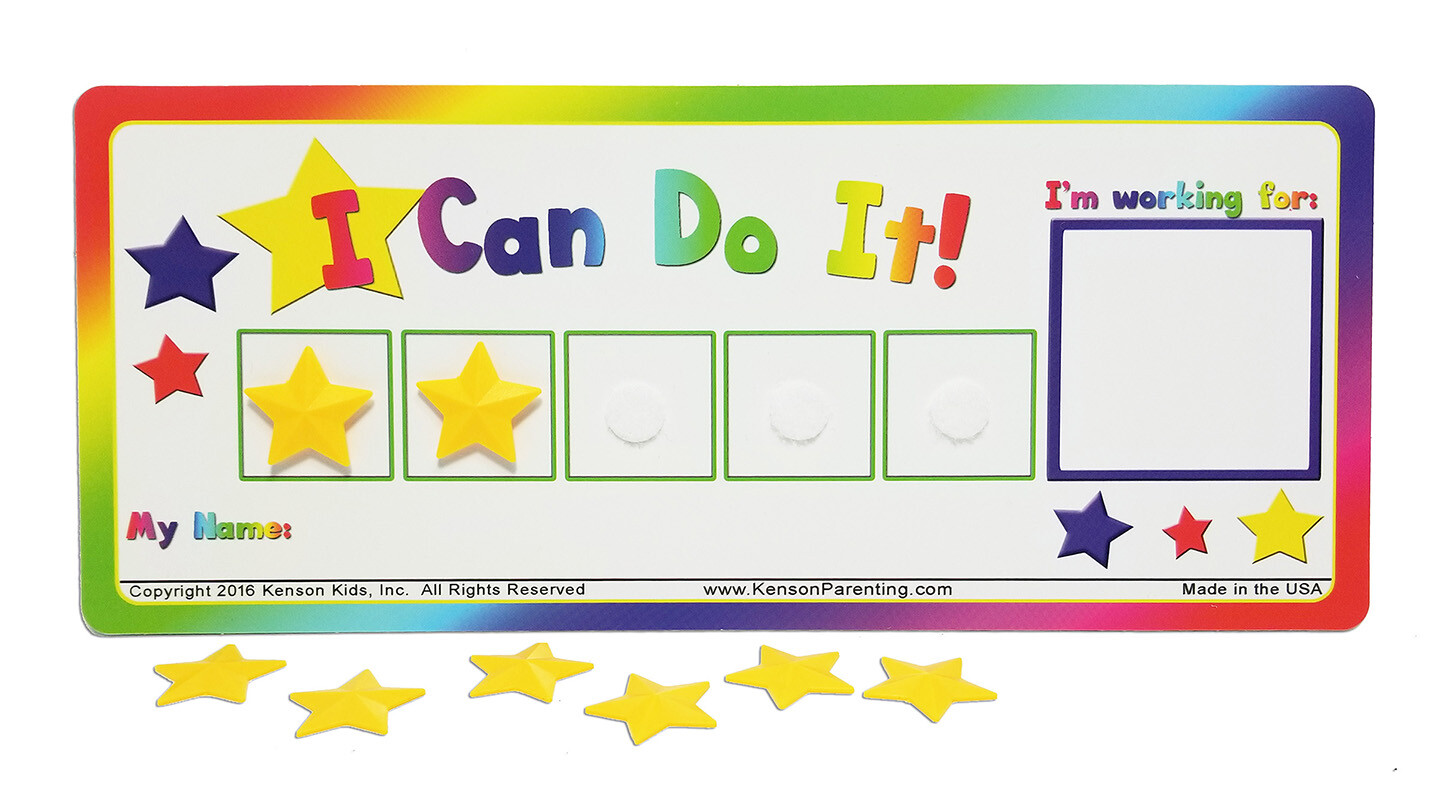 I Can Do It! Star Token reward board, incentive autism reward chart, Kenson Kids