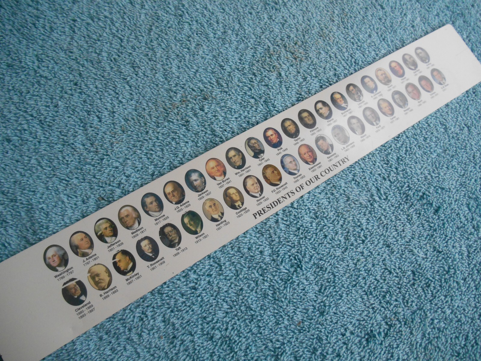 HUNTINGTON LEARNING CENTER PRESIDENTS OF OUR COUNTRY 12 INCH PLASTIC RULER