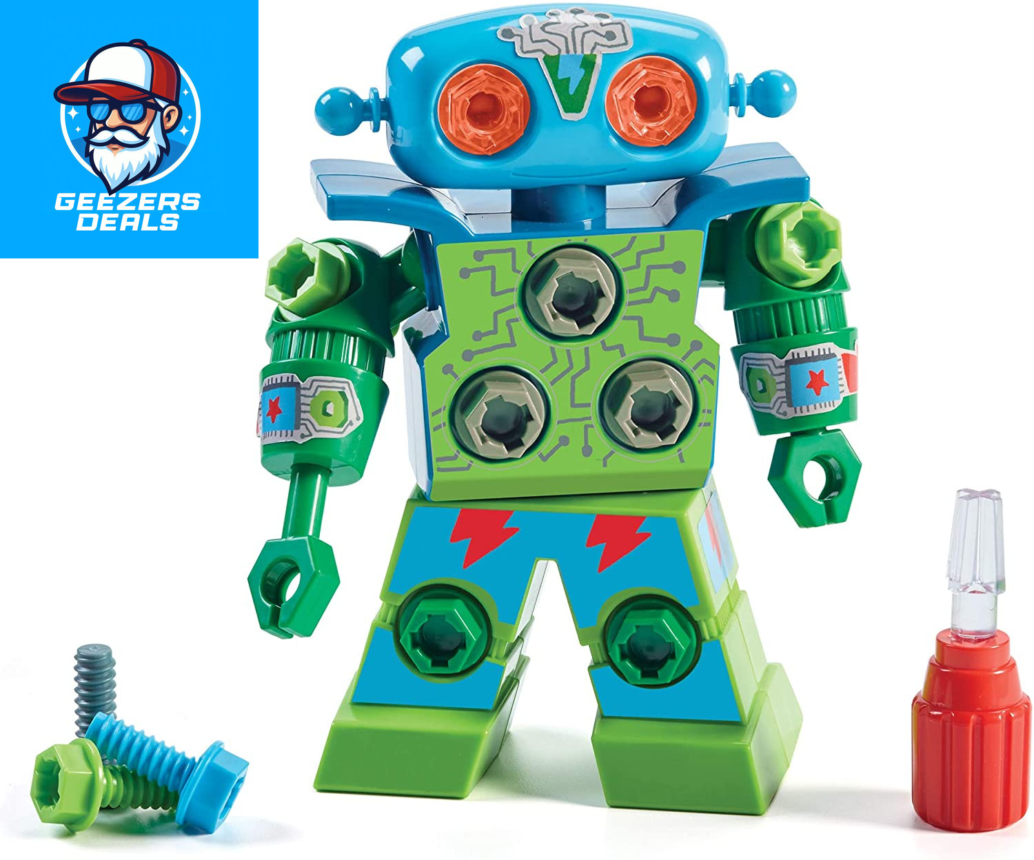 Design & Drill Sparklebot – Take Apart Robot Toy, STEM Building Toys for Kids, T