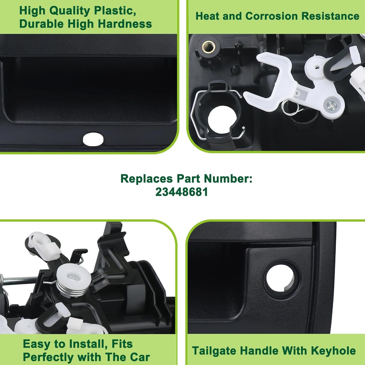 Tailgate Handle with Camera Hole Liftgate Latch Handle with Keyhole Fit for