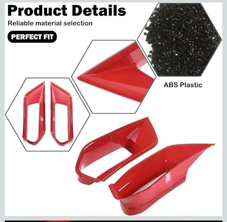 Front Bumper Side Air Duct Vent Frame for Corvette C7 Z06 2014-2019 ABS Car Red