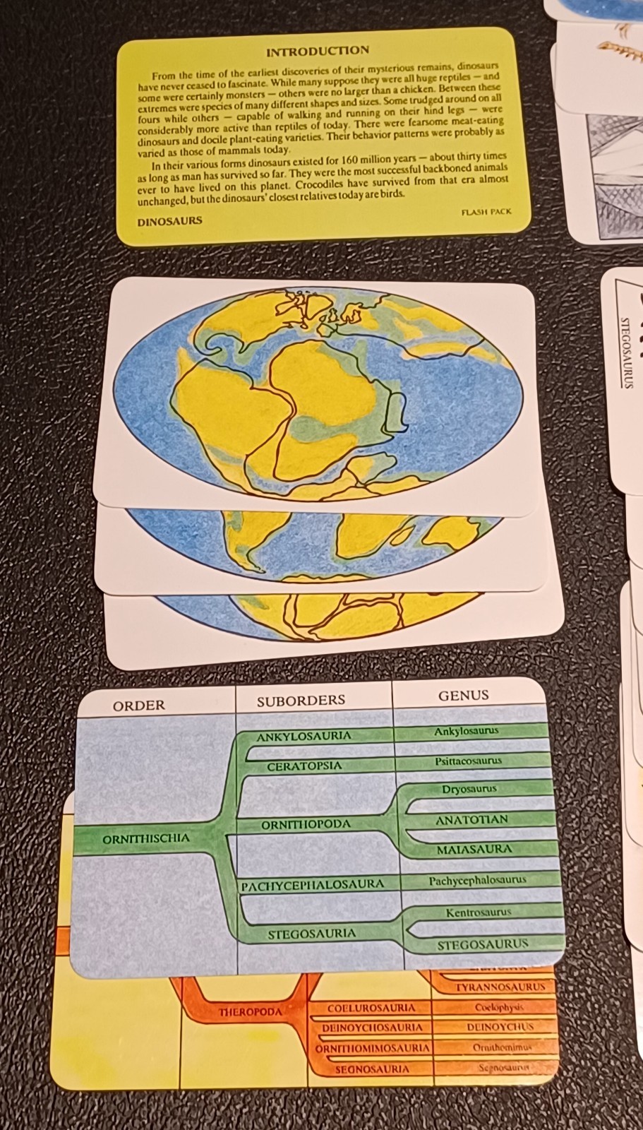 2 Sets / Vtg 60+ DINOSAURS Flash Cards Identification Cards Learning Teaching -Z