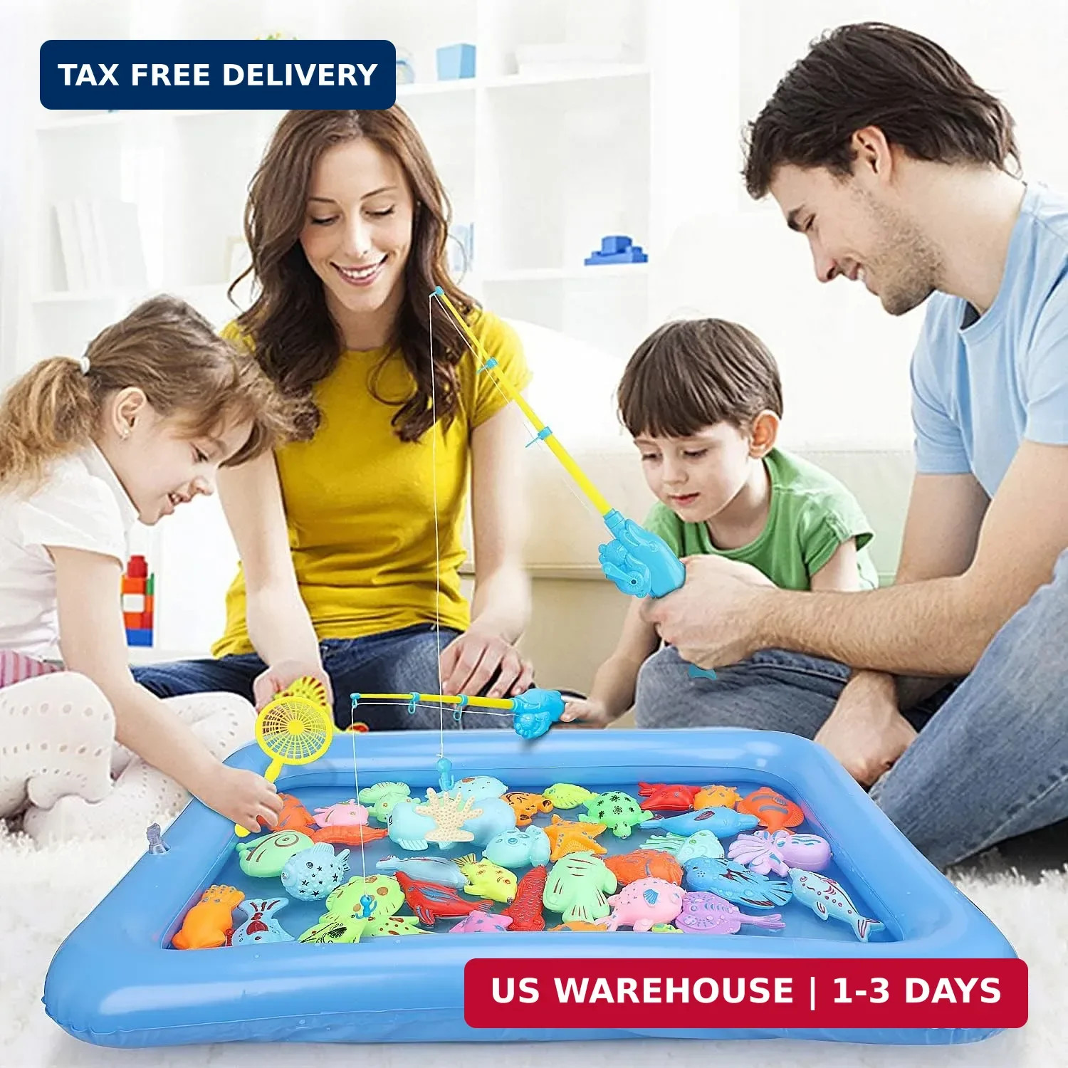 TOY Life 2-Player Magnetic Fishing Game for Kids 3-5 – Toddler Fishing Pole Set