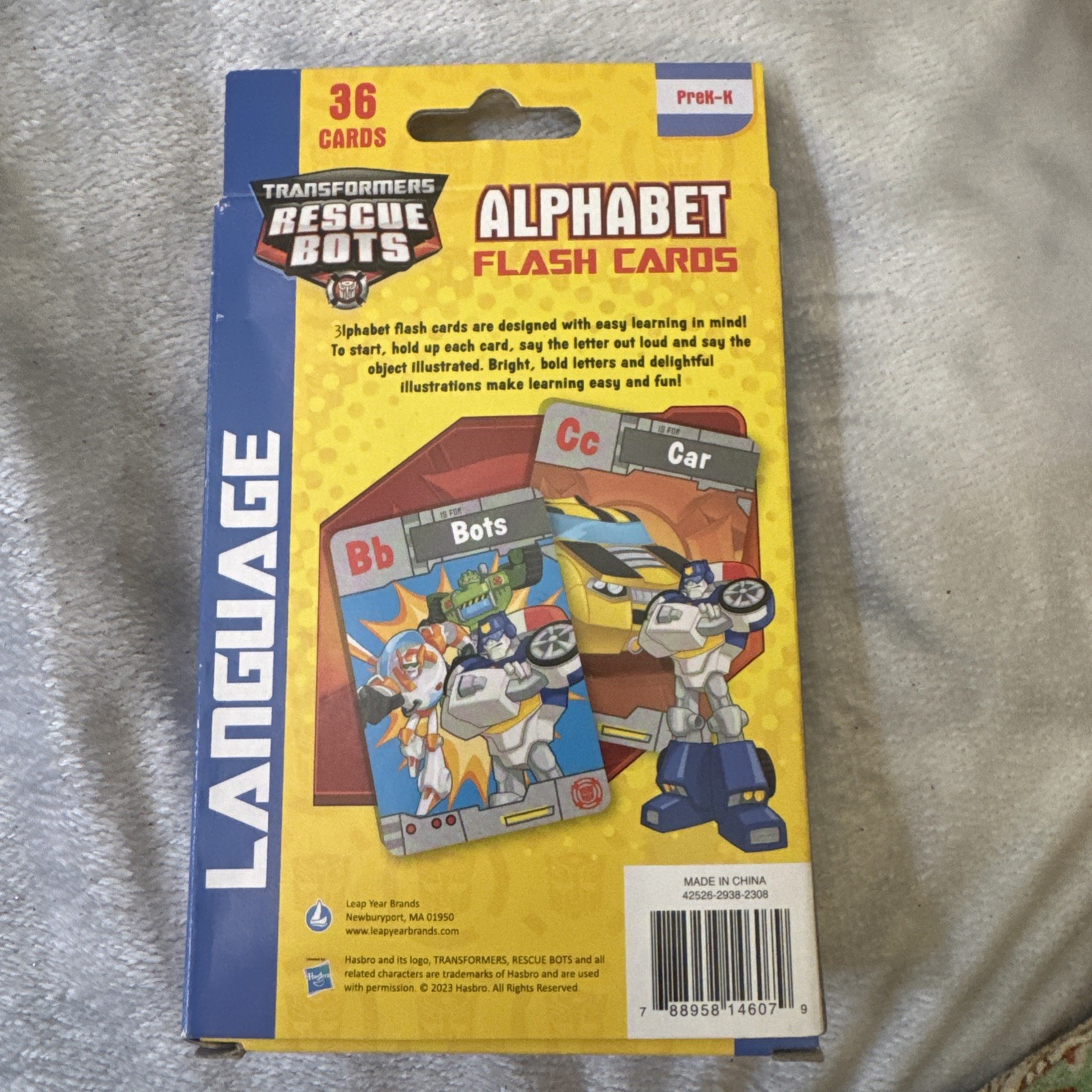 Transformers Rescue Bots Alphabet Flash Cards Educational Learning