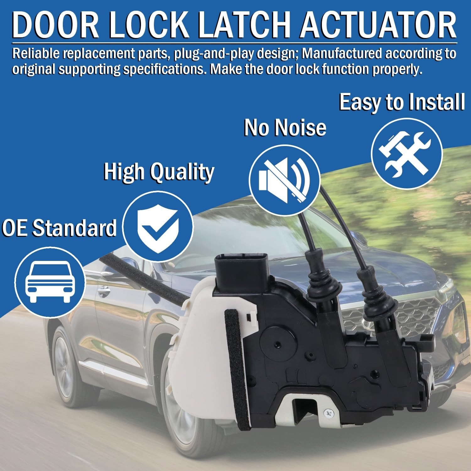 Front Left Driver Side Door Lock Latch Actuator Assembly for Hyundai Santa Fe