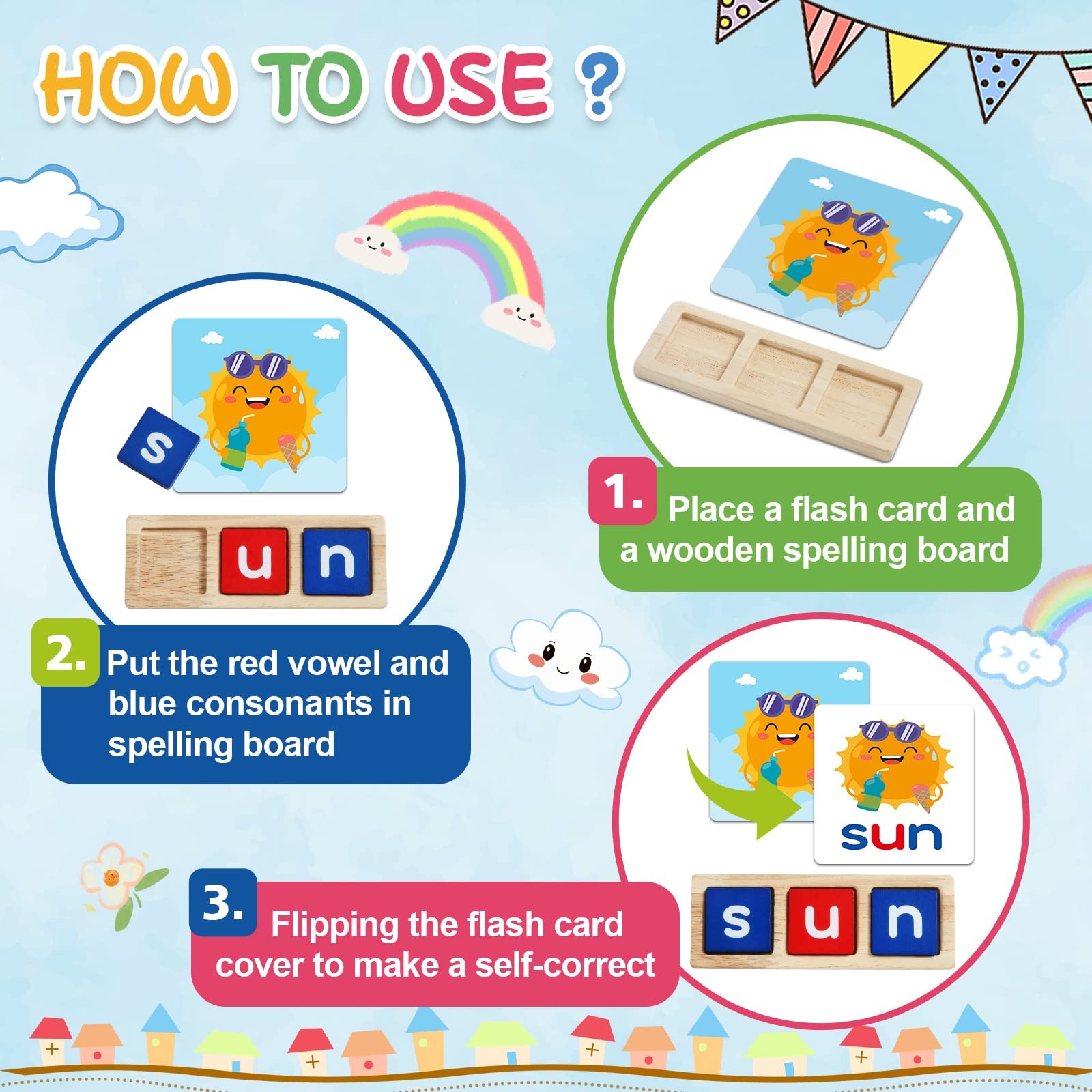 CVC Word Educational Toy Spelling Games, Preschool Toddler Learning Activitie…