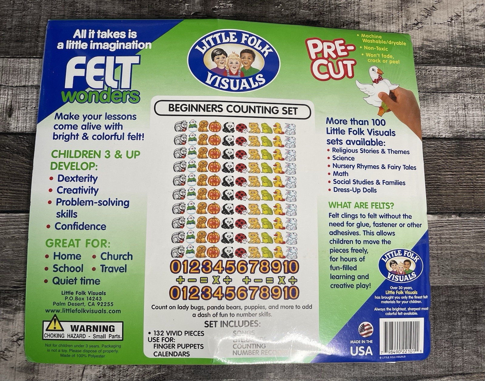 NEW Little Folk Visuals Beginners Counting 132pc Felt Wonders Mathematics