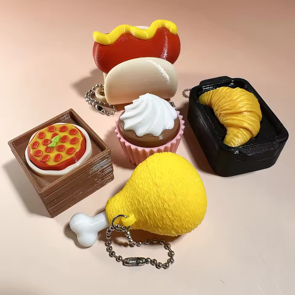 Macaron Food Fidget Toy for Adults Keycap Satisfying Clicker Keychain KeyRing