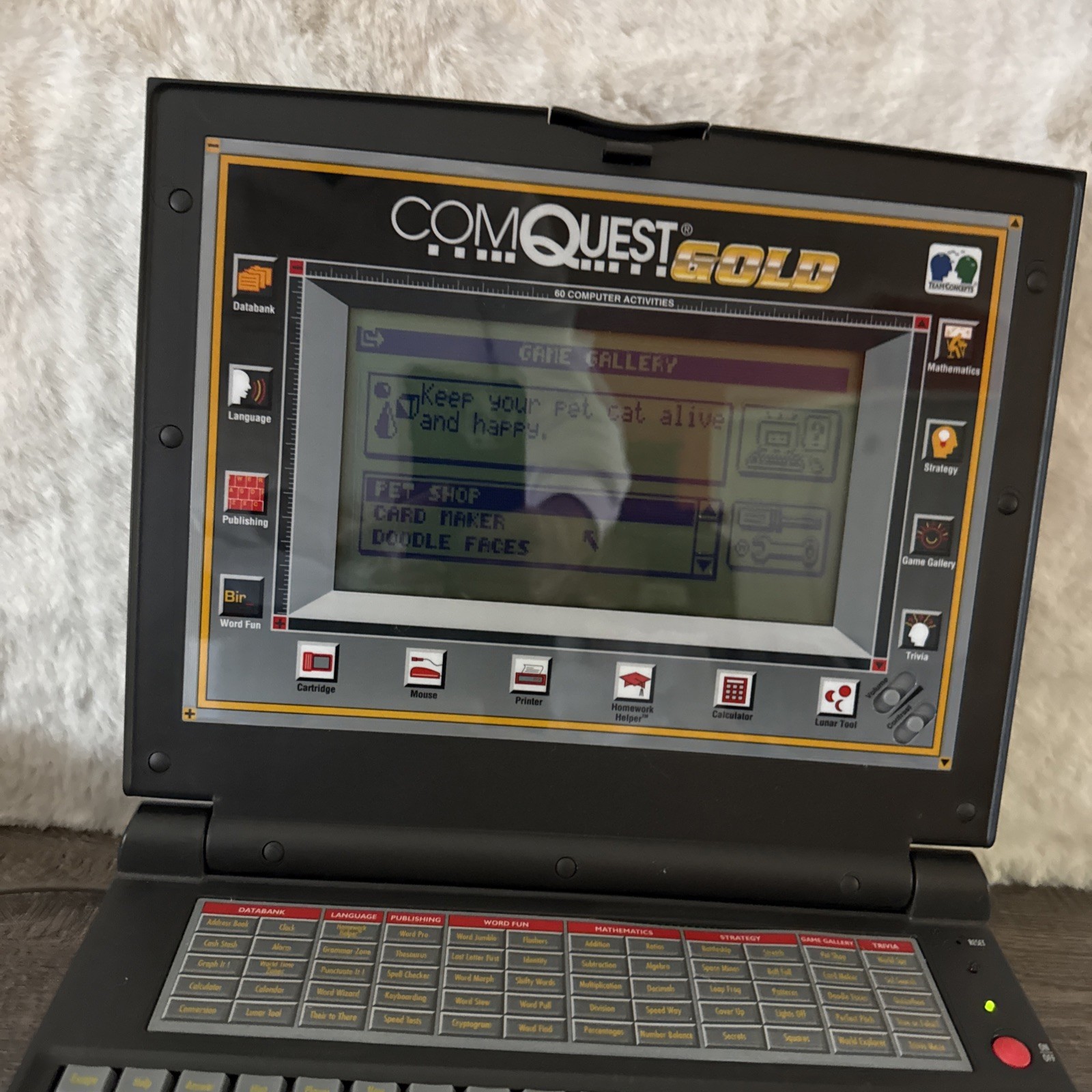 ComQuest Gold Vintage Kids Computer Laptop EXCELLENT Condition by Team Concepts
