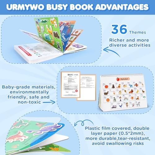 Busy Book for Toddlers 3-5,Preschool Learning Activities,Montessori Learning