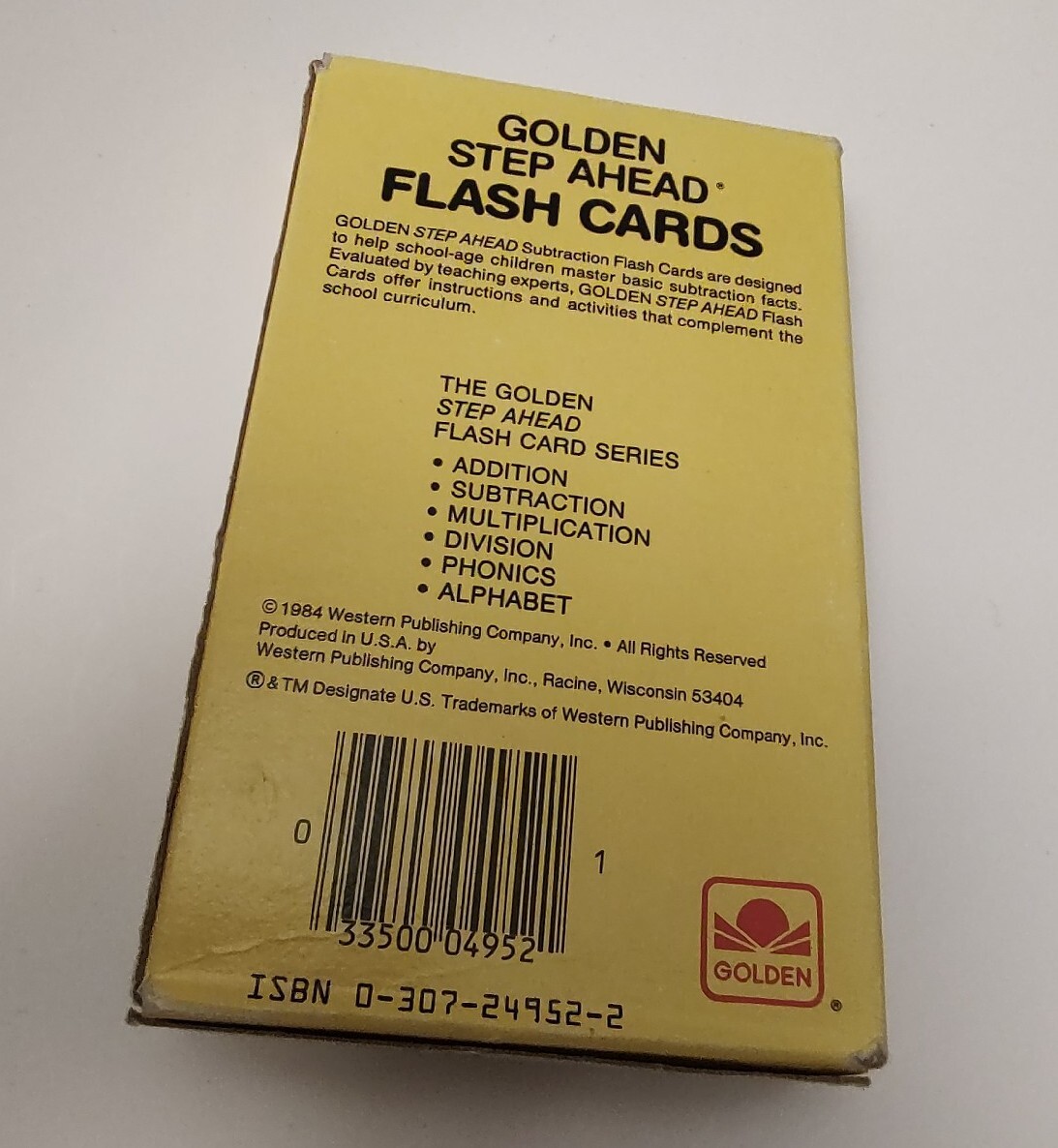 Vintage 1984 Golden Step Ahead Subtraction Flash Cards
