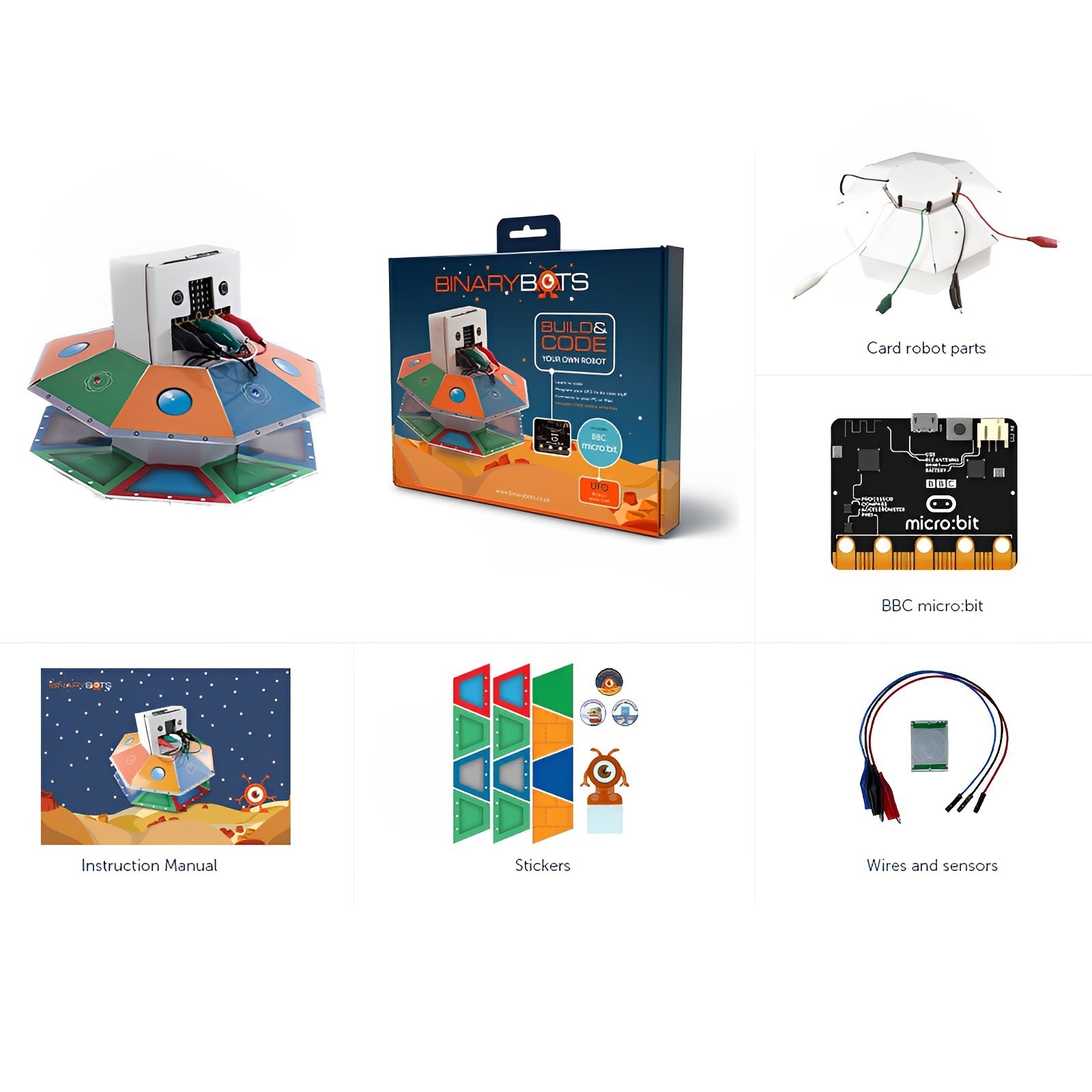 STEM Coding Robot Kit BinaryBots UFO w/ BBC micro:bit Build Your Own Robots