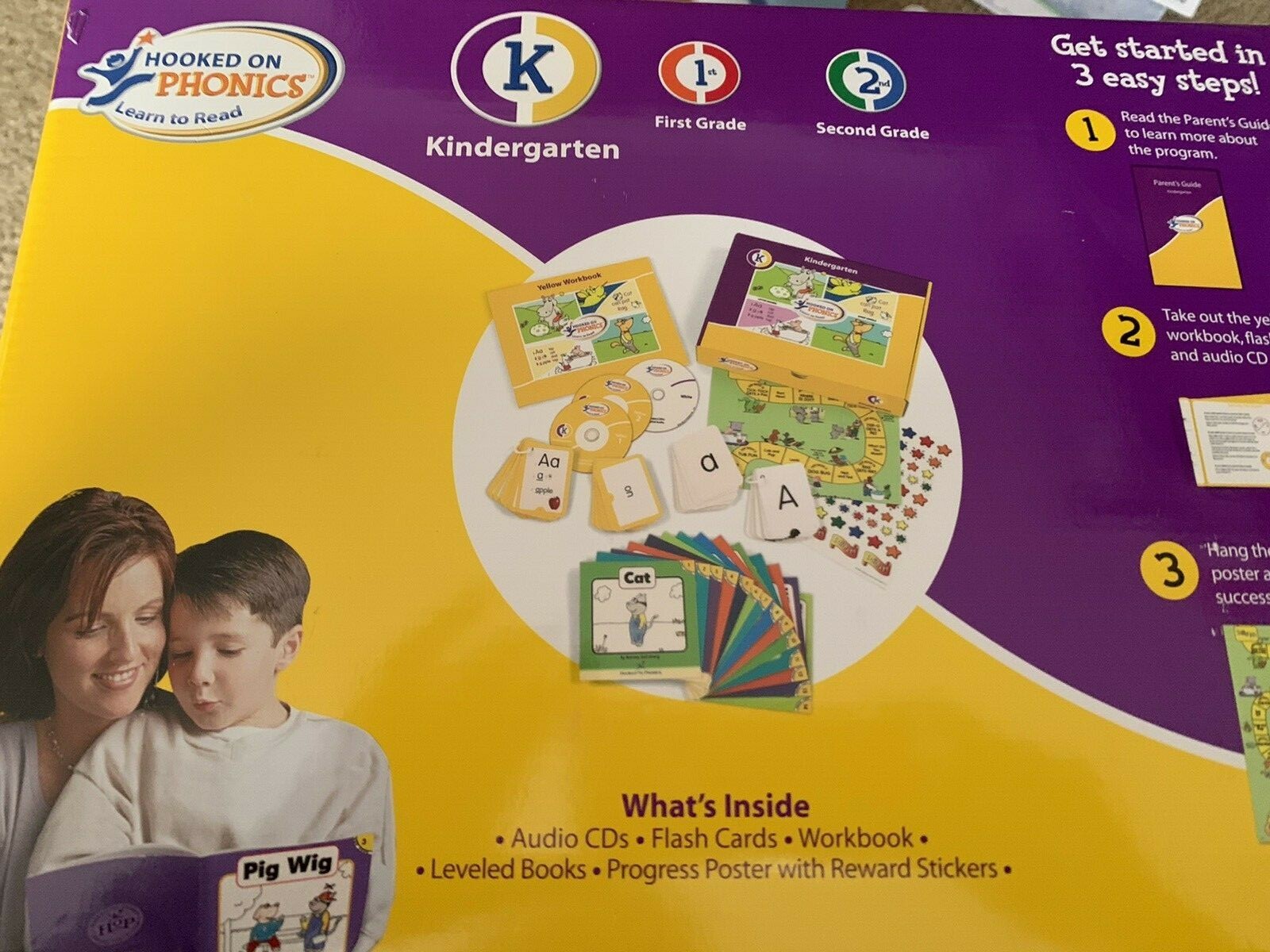 Hooked On Phonics Learn To Read Ages 4-8 (K-2nd Grade) Only 8 CDs, No Yellow Cd