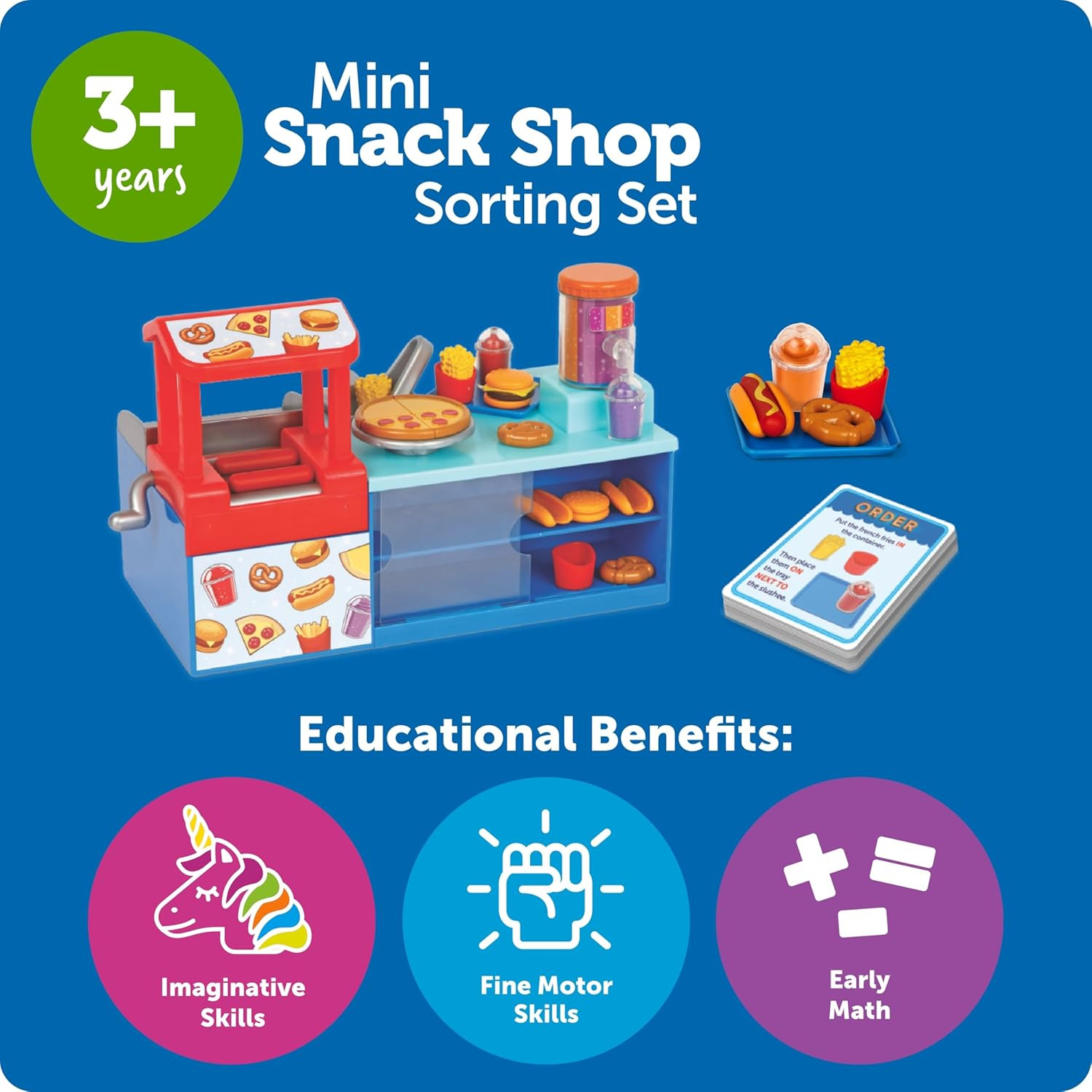 Mini Snack Shop Sorting Set, Play Food Shop, Role Play Store, Kids Kitchen Plays