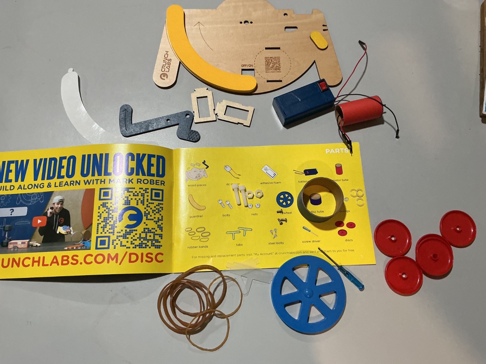 Crunch Labs Disc Launcher Build Box by Mark Rober STEM Kit Open Box