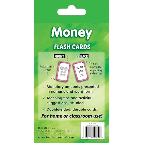 Teacher Created Resources Money Flash Cards – 56 Double-Sided Learning Cards