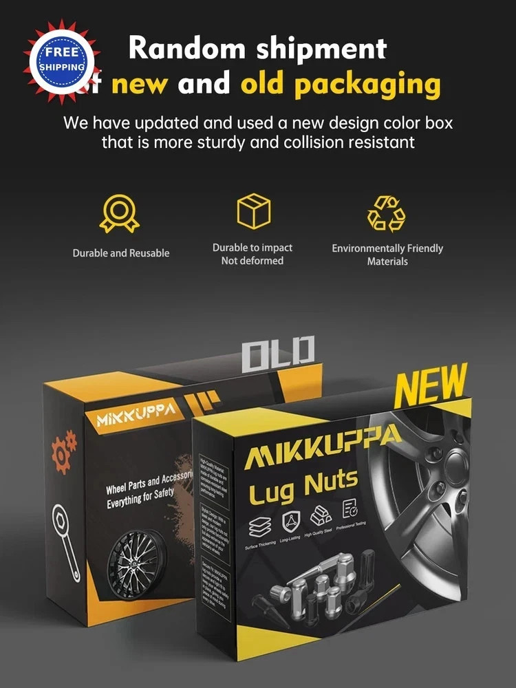 MIKKUPPA M14x15 Wheel Lug Nut 32pcs Black Compatible with Chevy Silverado 1500