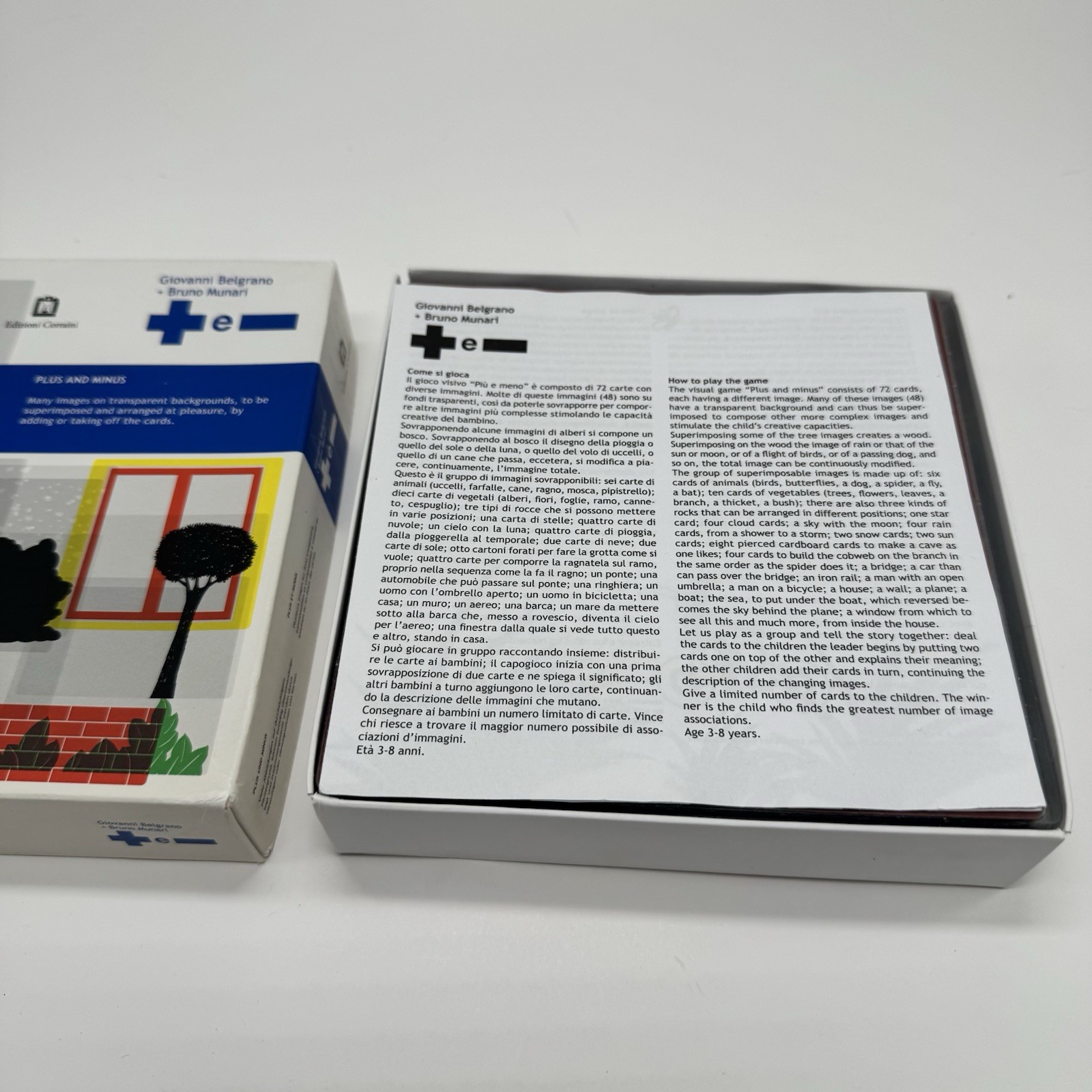 Bruno Munari “PIU E MENO” PLUS AND MINUS Corraini Italy 2008 Cards 47 Cards Rare