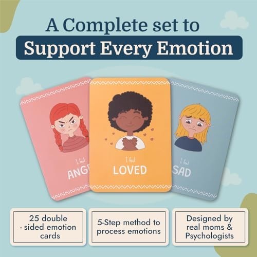 Emotion Flashcards for Kids – 25 Fun Cards to Help Toddlers Identify Feelings –