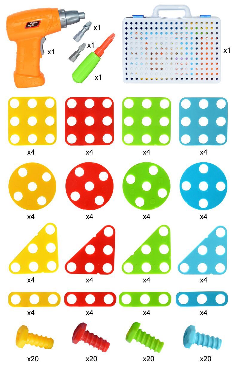 Creative Building Kit Educational Blocks Sets Drill Screws Puzzle Blocks Toys fo