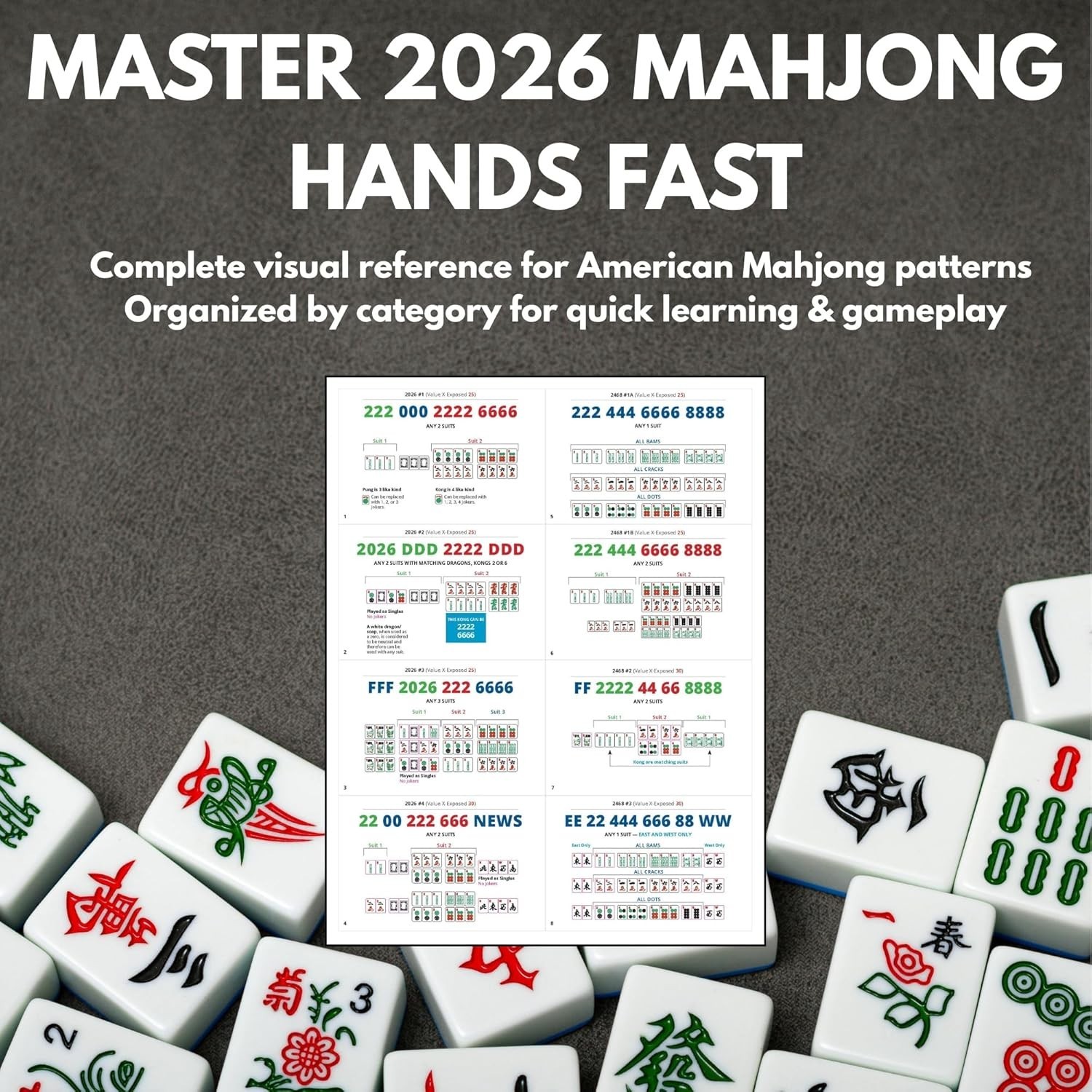 Mah Jongg Cards 2026 Visual Reference 72 Hands Learning Aid