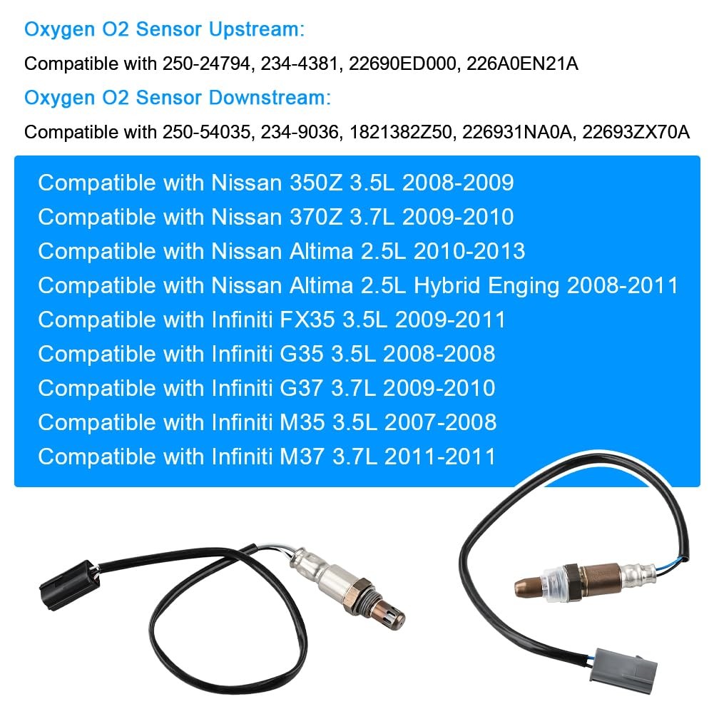 JDMON 2PCS O2 Oxygen Sensor Upstream & Downstream Replacement for Nissan Altima