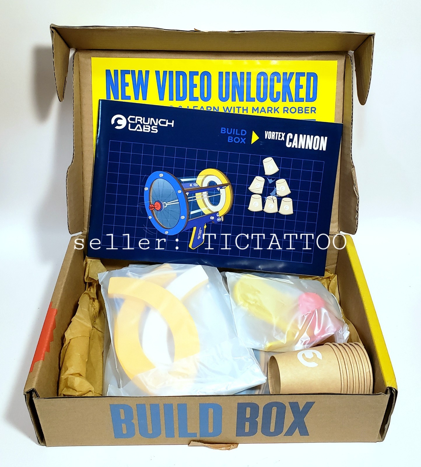 🔥 Crunch Labs VORTEX CANNON Mark Rober STEM Build Kit OPEN BOX Contents Sealed